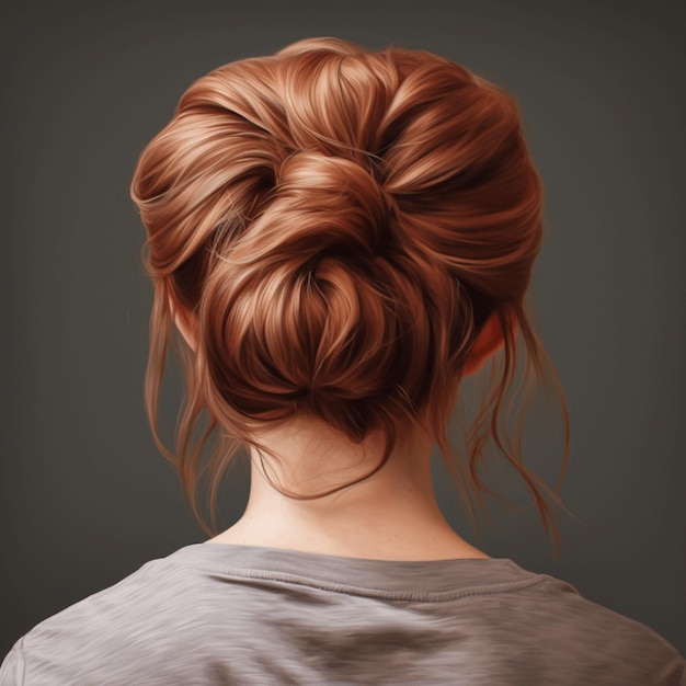 woman hair style realistic from backside veiw