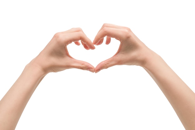 Woman hand isolated on a white background