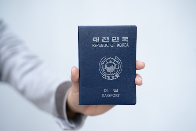 woman hand show passport