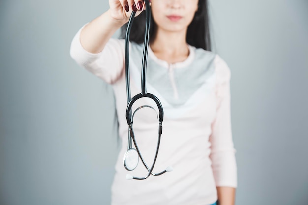 Woman hand stethoscope