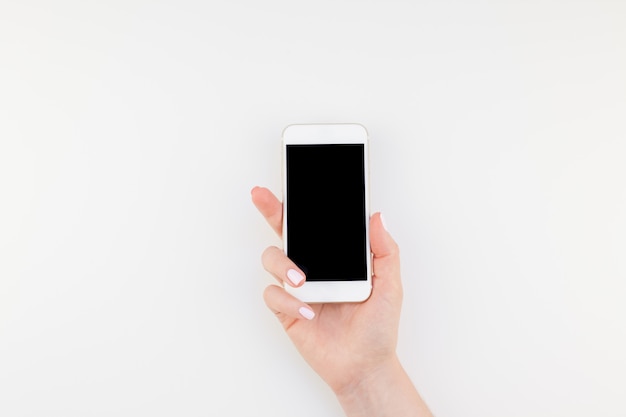 Woman hand with smartphone 