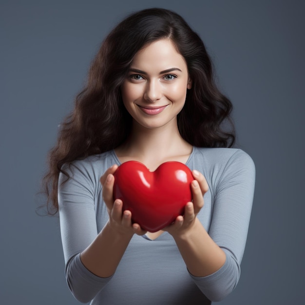 Woman Hands Holding Heart Love Romance Generative AI