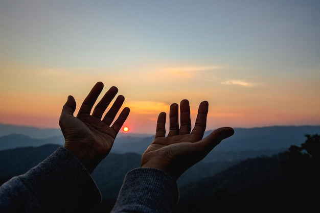 Woman hands praying