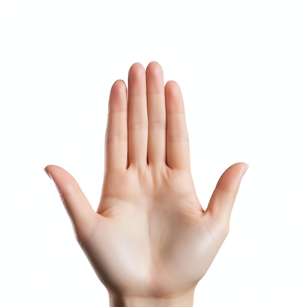 Photo a woman hands with manicure studio light isolated on white background