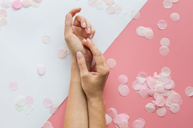 woman hands with manicure