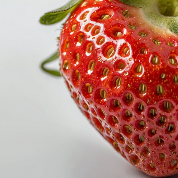 A woman harvesting a strawberry