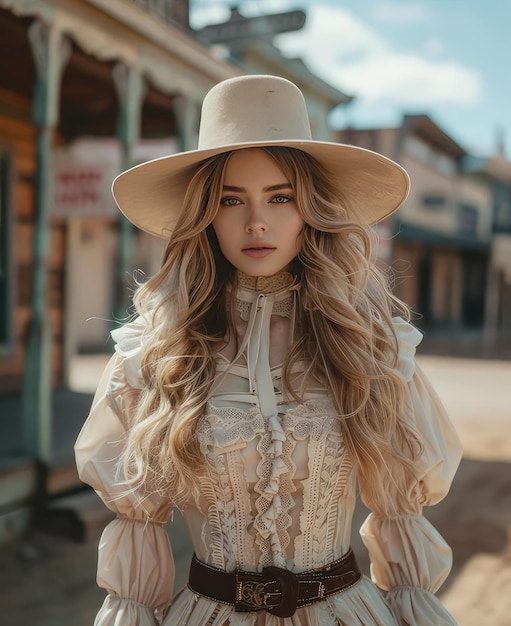 a woman in a hat is wearing a hat with a hat that says  shes wearing it