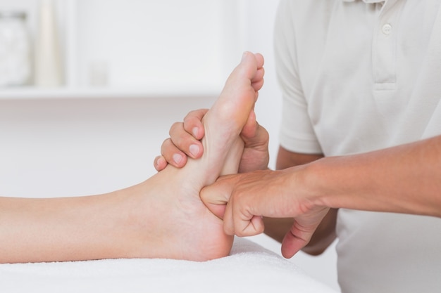 Woman having foot massage 