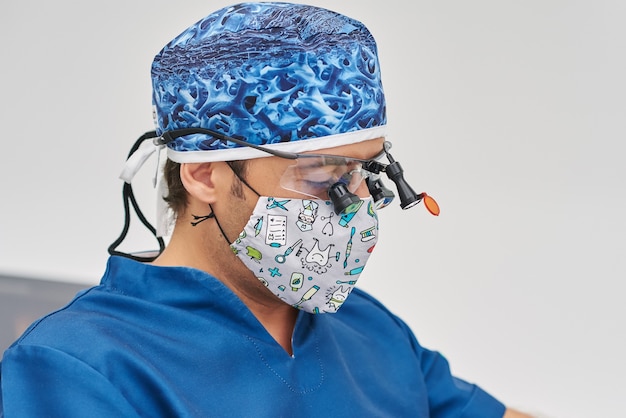 Woman having teeth examined at dentists.