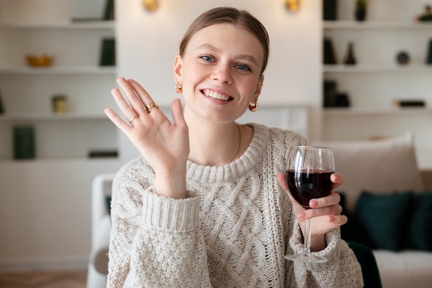 Woman having a virtual date