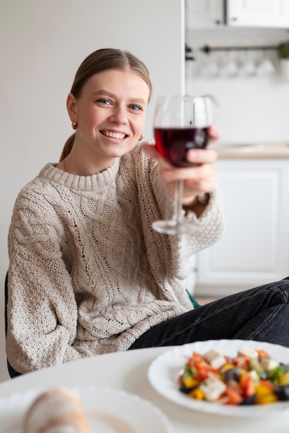 Woman having a virtual date