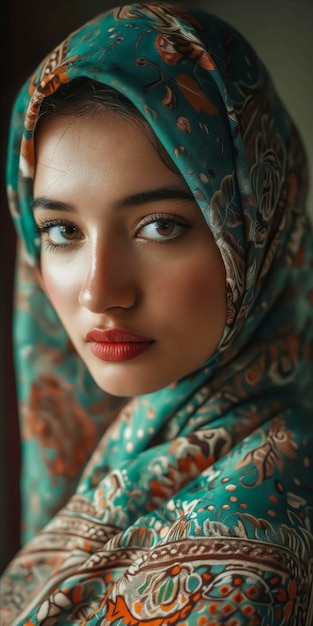 A woman in a hijab with her eyes closed