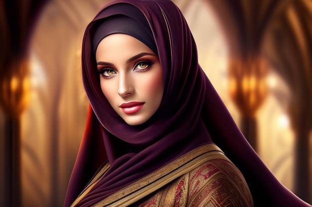 A woman in a hijab with a purple eye