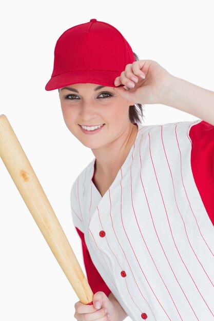 Photo woman holding a basball bat