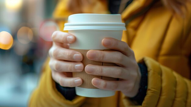 A Woman Holding a Coffee Cup