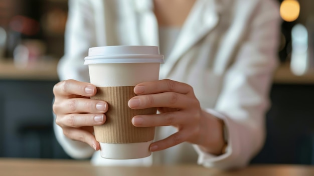 A Woman Holding Coffee Cup