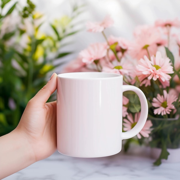 a woman holding a mug with the words quot coffee quot on it