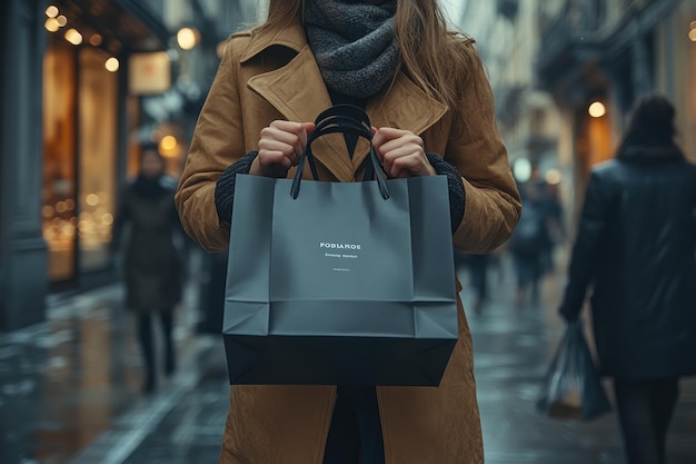 Woman Holding Shopping Bag