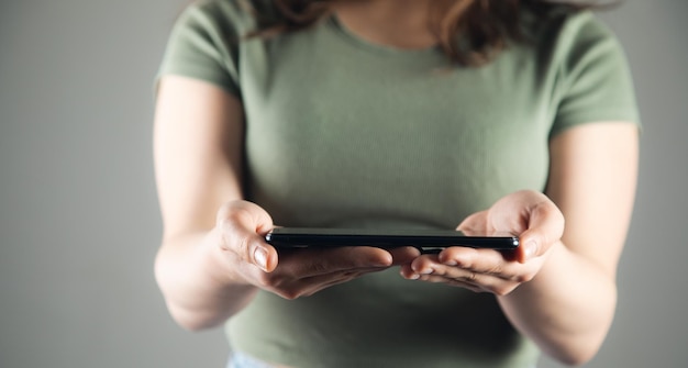 Woman holding tablet computer