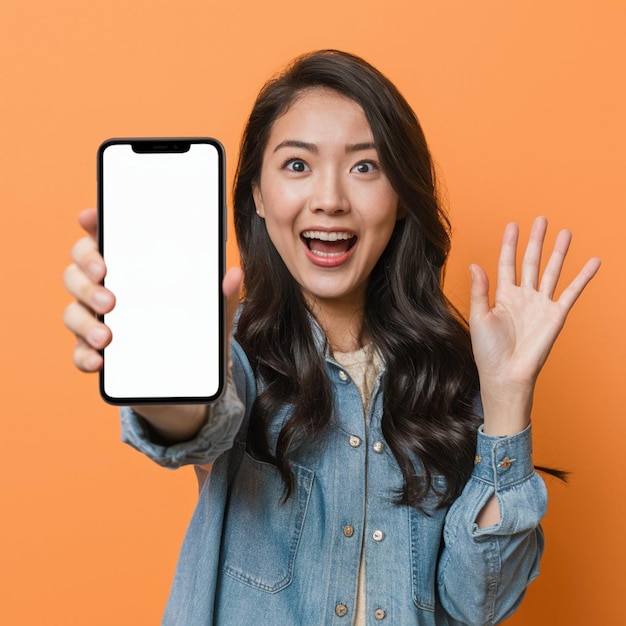 a woman holding up a phone that says quot the iphone is white quot