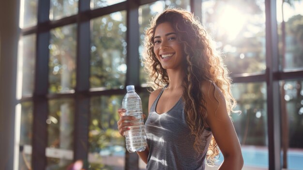 Woman Holding Water Bottle