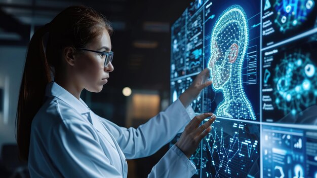 Woman in hospital laboratory