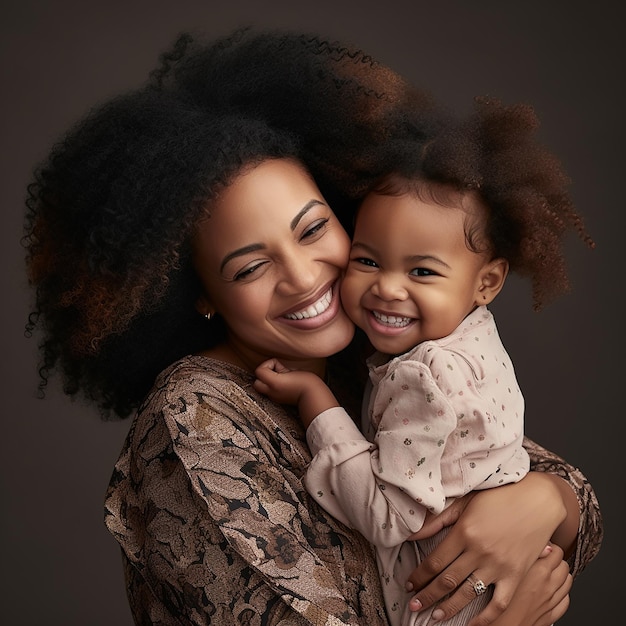 Photo a woman hugging a child