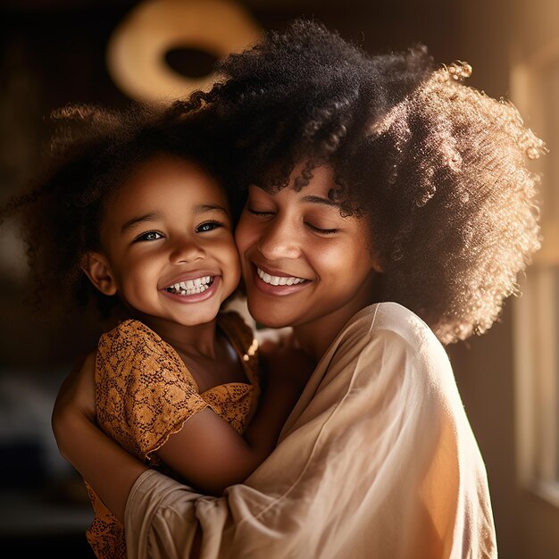 a woman hugging a child