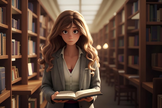 Woman inside the library