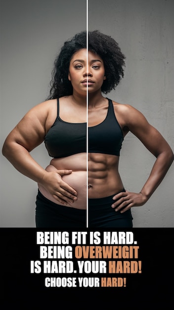 a woman is doing a weight loss and is hard is hard is hard