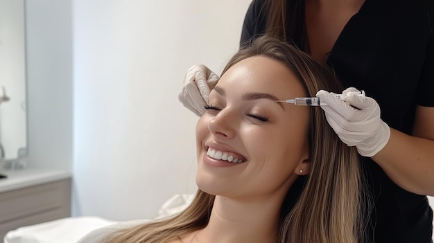 a woman is getting her makeup done by a woman