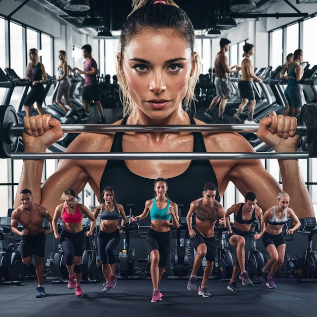 Photo a woman is holding a barbell with the words quot jogger quot on it