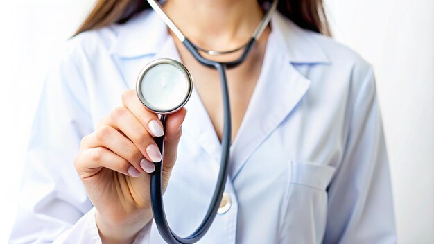 a woman is holding a stethoscope that says quot doctor quot