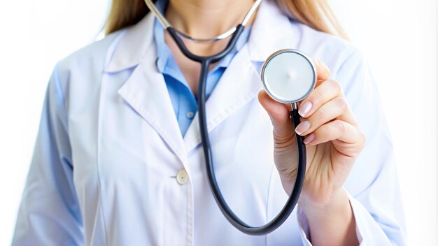 a woman is holding a stethoscope that says quot she is holding quot she is a doctor quot