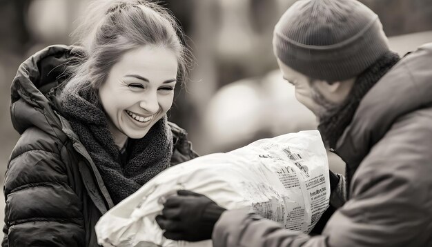 Photo a woman is hugging a baby with a bag that says  dont get a hug