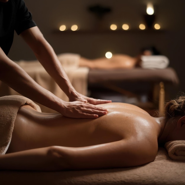 Photo a woman is laying on a towel with a flower in her hair