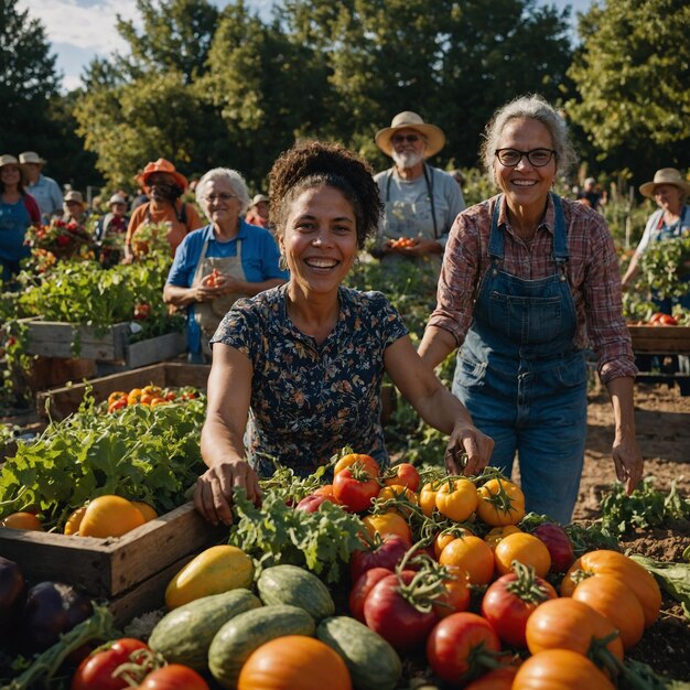 a woman is selling vegetables in a farmers market