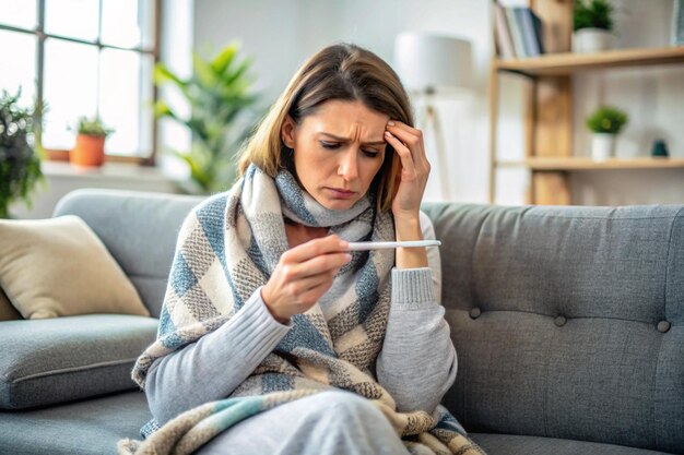 Photo a woman is sitting on a couch with a cigarette in her hand