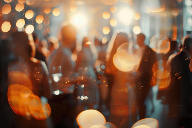 Photo a woman is standing in a crowd of people with her back to the camera generative ai image