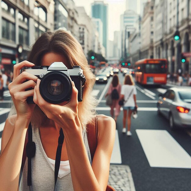 Photo a woman is taking a photo of a woman with a camera