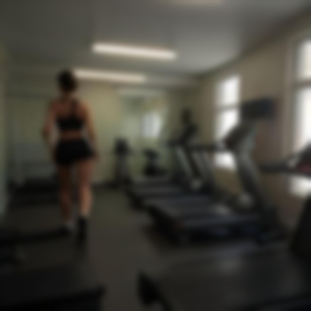 a woman is walking on a treadmill in a gym