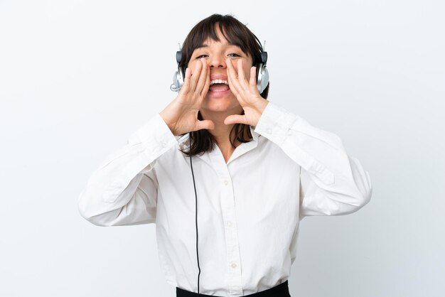 Woman over isolated background