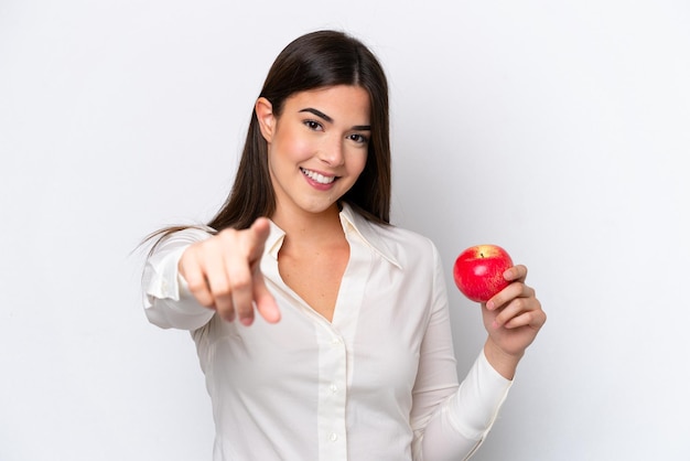 Woman over isolated background