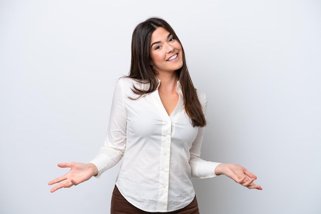 Woman over isolated background