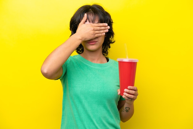 Woman over isolated background