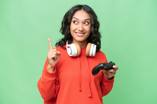 Woman over isolated background