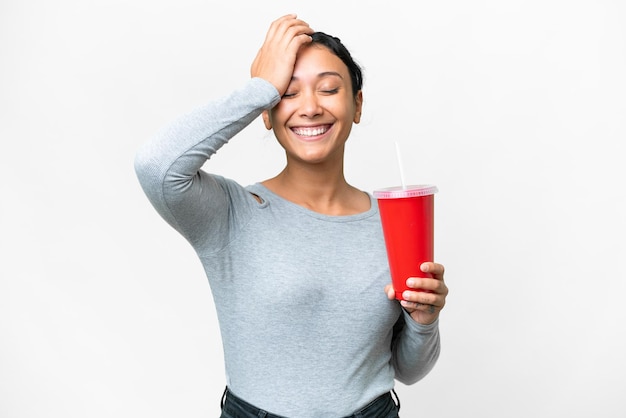 Woman over isolated background