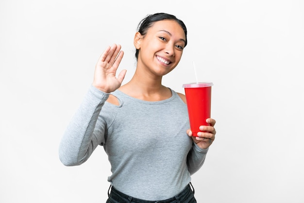 Woman over isolated background