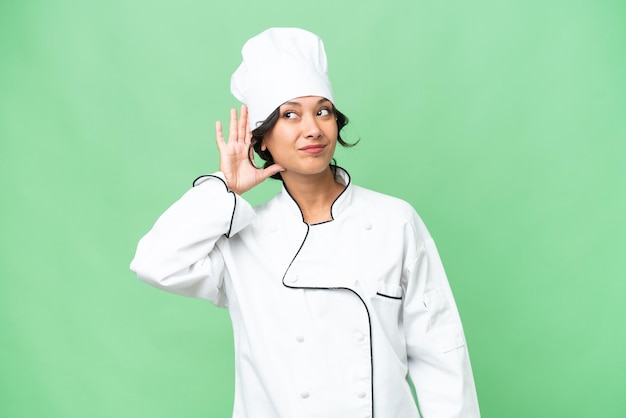 Woman over isolated background