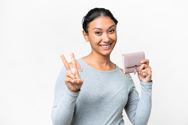 Woman over isolated background